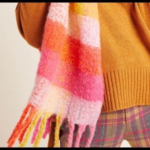 Anthropology neon plaid scarf